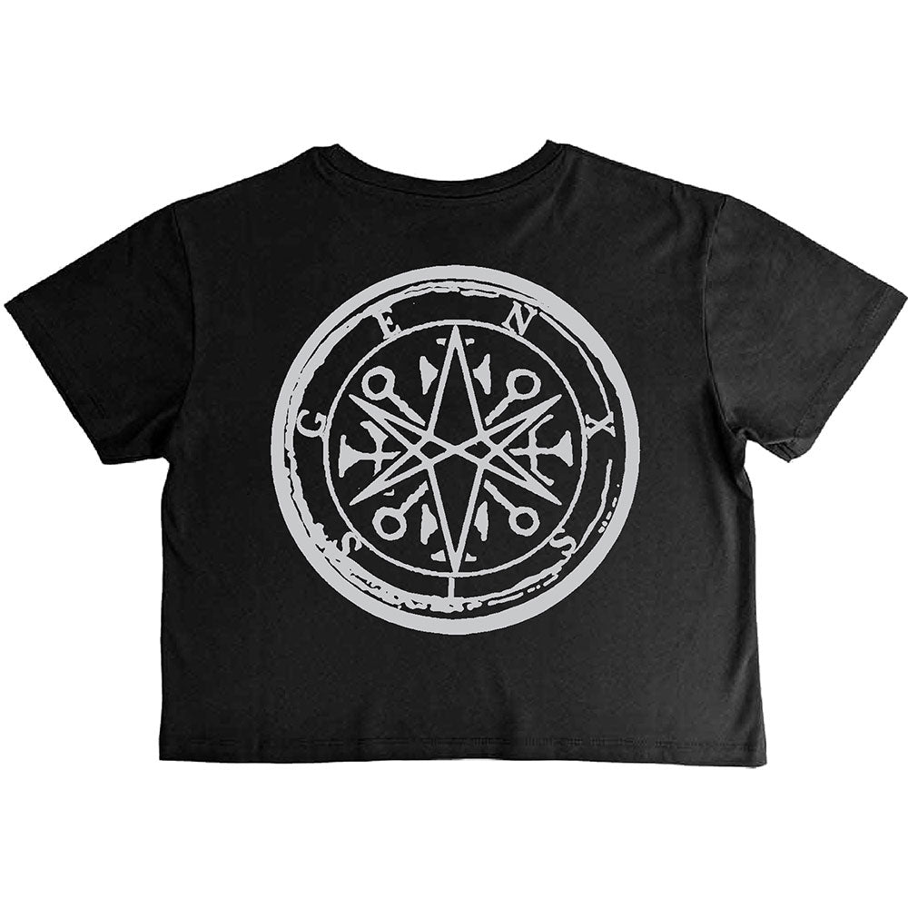 Black - Back - Bring Me The Horizon Womens-Ladies Genxsis Metal Logo Crop Top