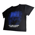 Black-Blue - Back - Billie Eilish Womens-Ladies Hit Me Hard And Soft Lines Crop Top