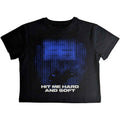 Black-Blue - Front - Billie Eilish Womens-Ladies Hit Me Hard And Soft Lines Crop Top