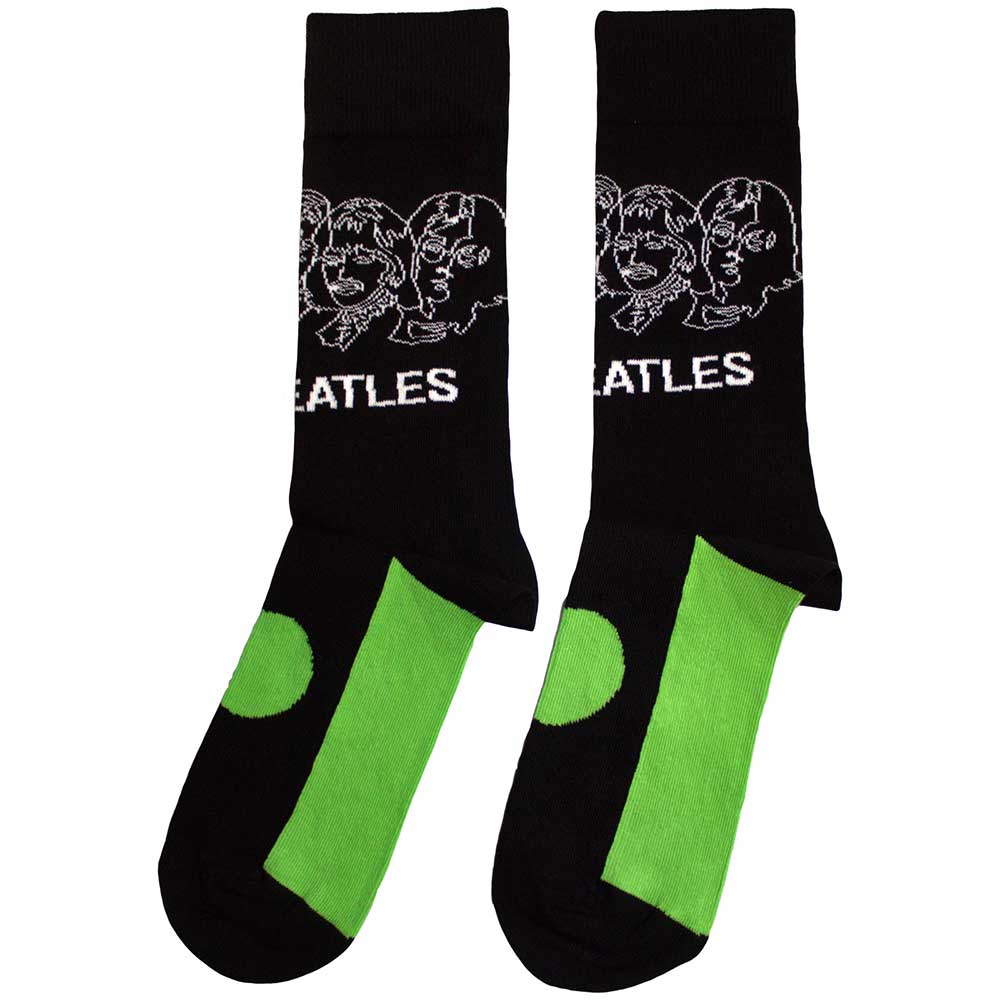 Black-Green - Back - The Beatles Unisex Adult White Album Faces Socks