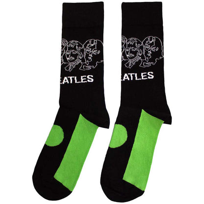 Black-Green - Back - The Beatles Unisex Adult White Album Faces Socks