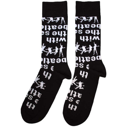 Black - Back - The Beatles Unisex Adult With The Beatles Silhouette Socks