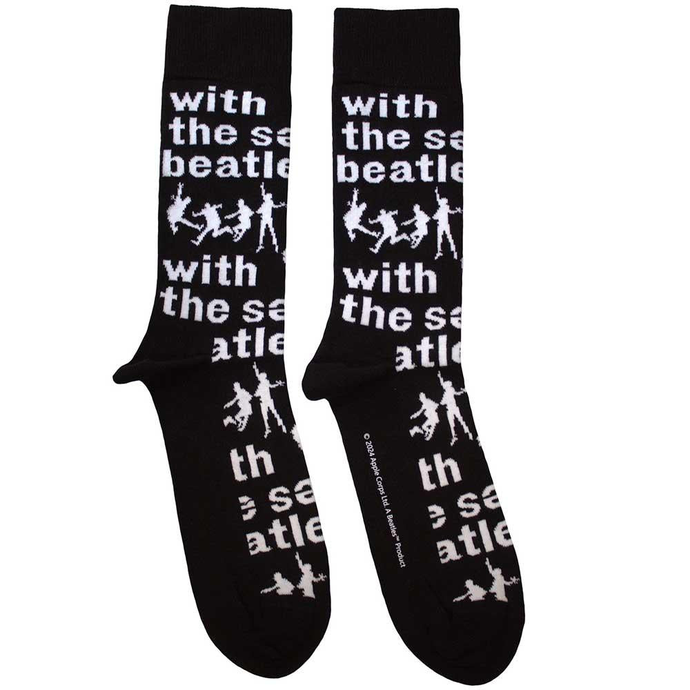 Black - Front - The Beatles Unisex Adult With The Beatles Silhouette Socks