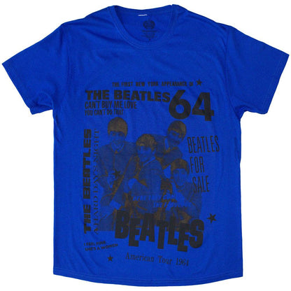 Blue - Front - The Beatles Unisex Adult 1964 T-Shirt