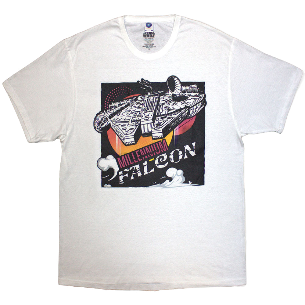 White - Front - Star Wars Unisex Adult Millennium Falcon T-Shirt