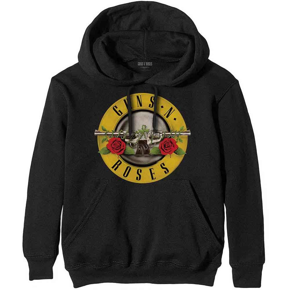 Black - Front - Guns N Roses Unisex Adult Logo Pullover Hoodie