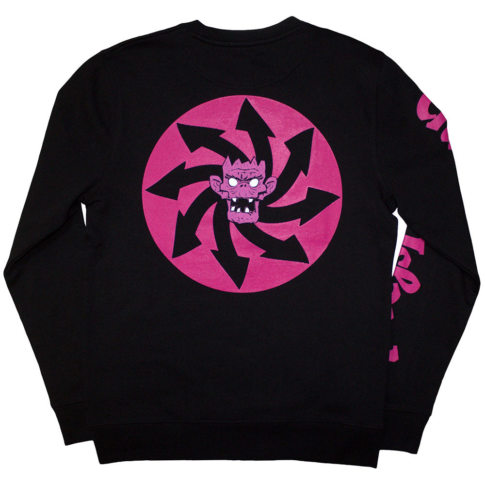 Black - Back - Gorillaz Unisex Adult Craker Island Pazuzu Spiral Back & Sleeve Print Sweatshirt