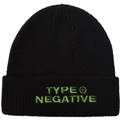 Black - Front - Type O Negative Unisex Adult Text Logo Beanie