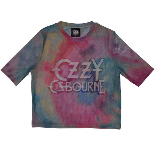 Multicoloured - Front - Ozzy Osbourne Womens-Ladies Logo Mesh Crop Top