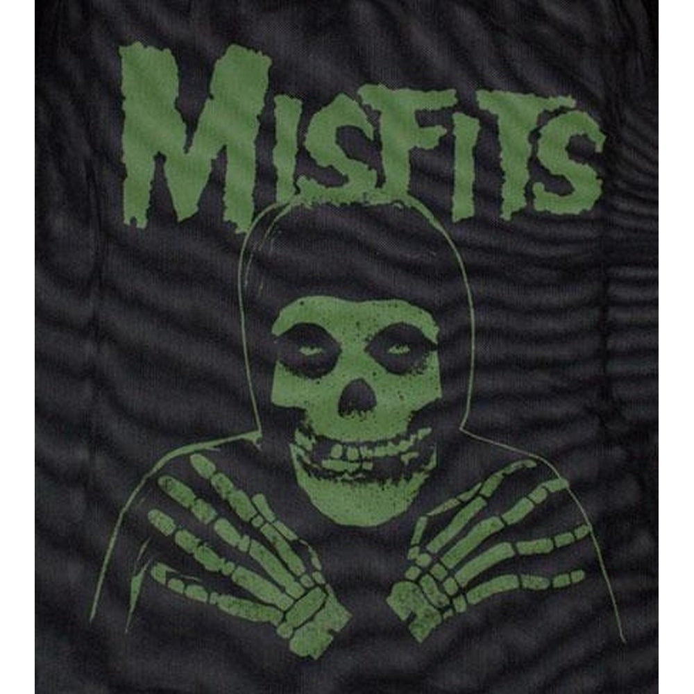 Black - Back - Misfits Womens-Ladies Green Hands Mesh Crop Top
