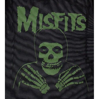 Black - Back - Misfits Womens-Ladies Green Hands Mesh Crop Top