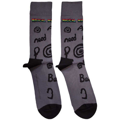 Charcoal Grey - Front - The Beatles Unisex Adult Magical Mystery Tour All You Need Is Love Socks