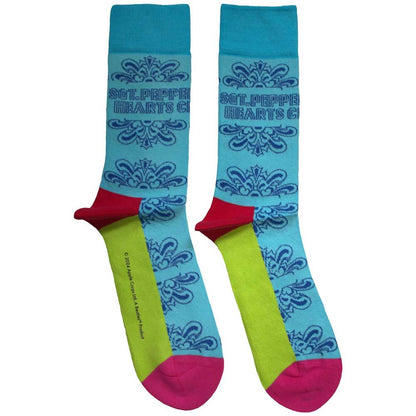 Light Blue - Front - The Beatles Unisex Adult Sgt Pepper Text Outlines Socks