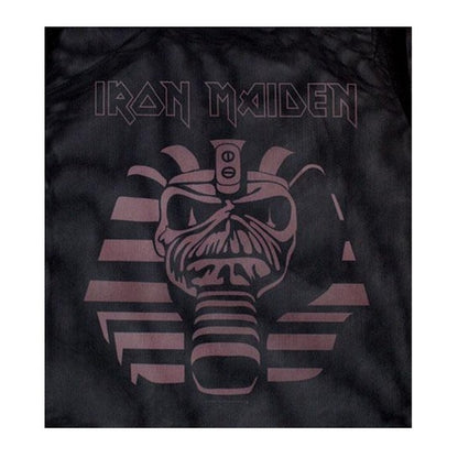 Black - Back - Iron Maiden Womens-Ladies Powerslave Mummy Mesh Crop Top