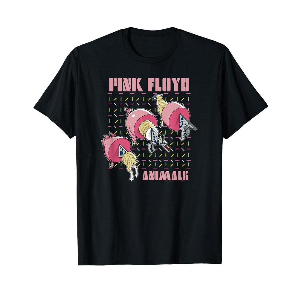 Black - Front - Pink Floyd Unisex Adult Animals T-Shirt