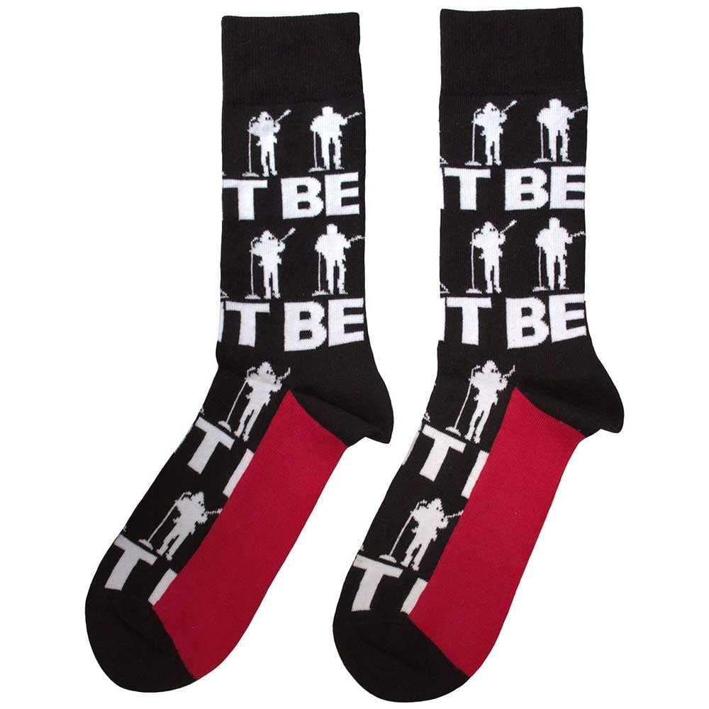 Black - Back - The Beatles Unisex Adult Let It Be Repeat Silhouettes Socks