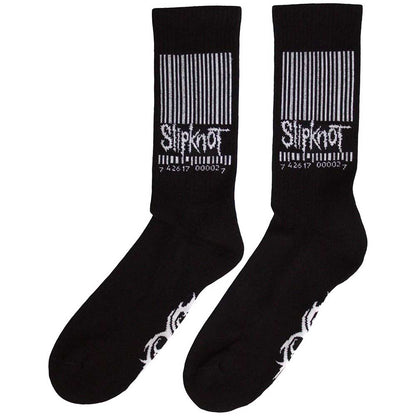 Black-White - Back - Slipknot Unisex Adult Barcode & Tribal Terrycloth Socks