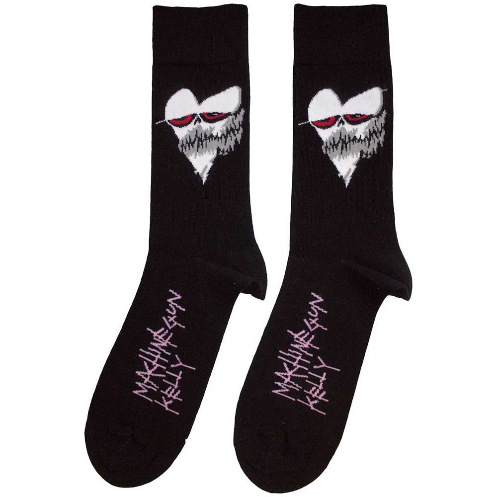 Black - Back - Machine Gun Kelly Unisex Adult Heart Face Socks