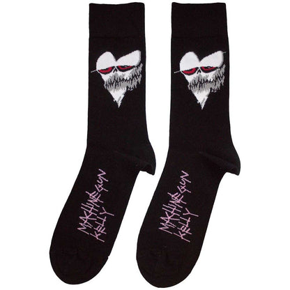 Black - Back - Machine Gun Kelly Unisex Adult Heart Face Socks