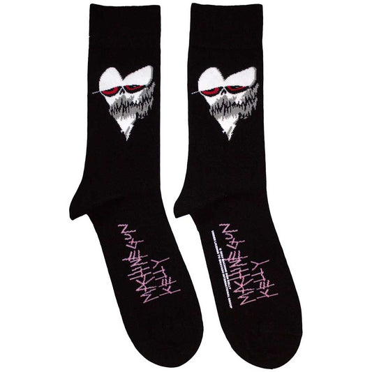 Black - Front - Machine Gun Kelly Unisex Adult Heart Face Socks
