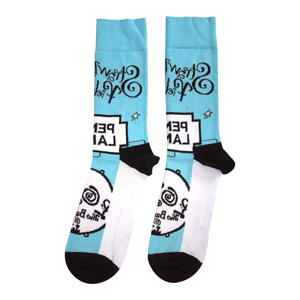 Light Blue - Back - The Beatles Unisex Adult Strawberry Fields-Penny Lane Socks