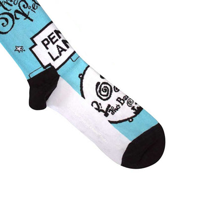 Light Blue - Side - The Beatles Unisex Adult Strawberry Fields-Penny Lane Socks