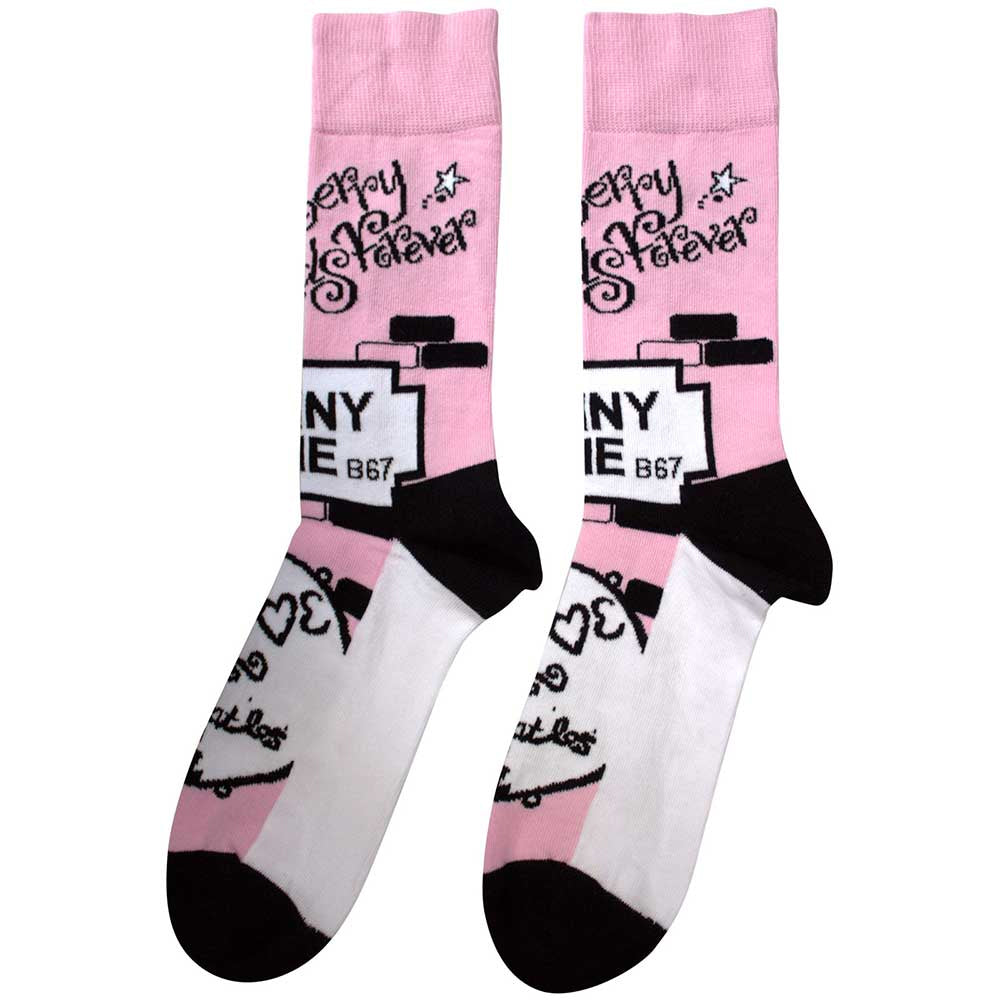 Pink - Back - The Beatles Unisex Adult Strawberry Fields-Penny Lane Socks