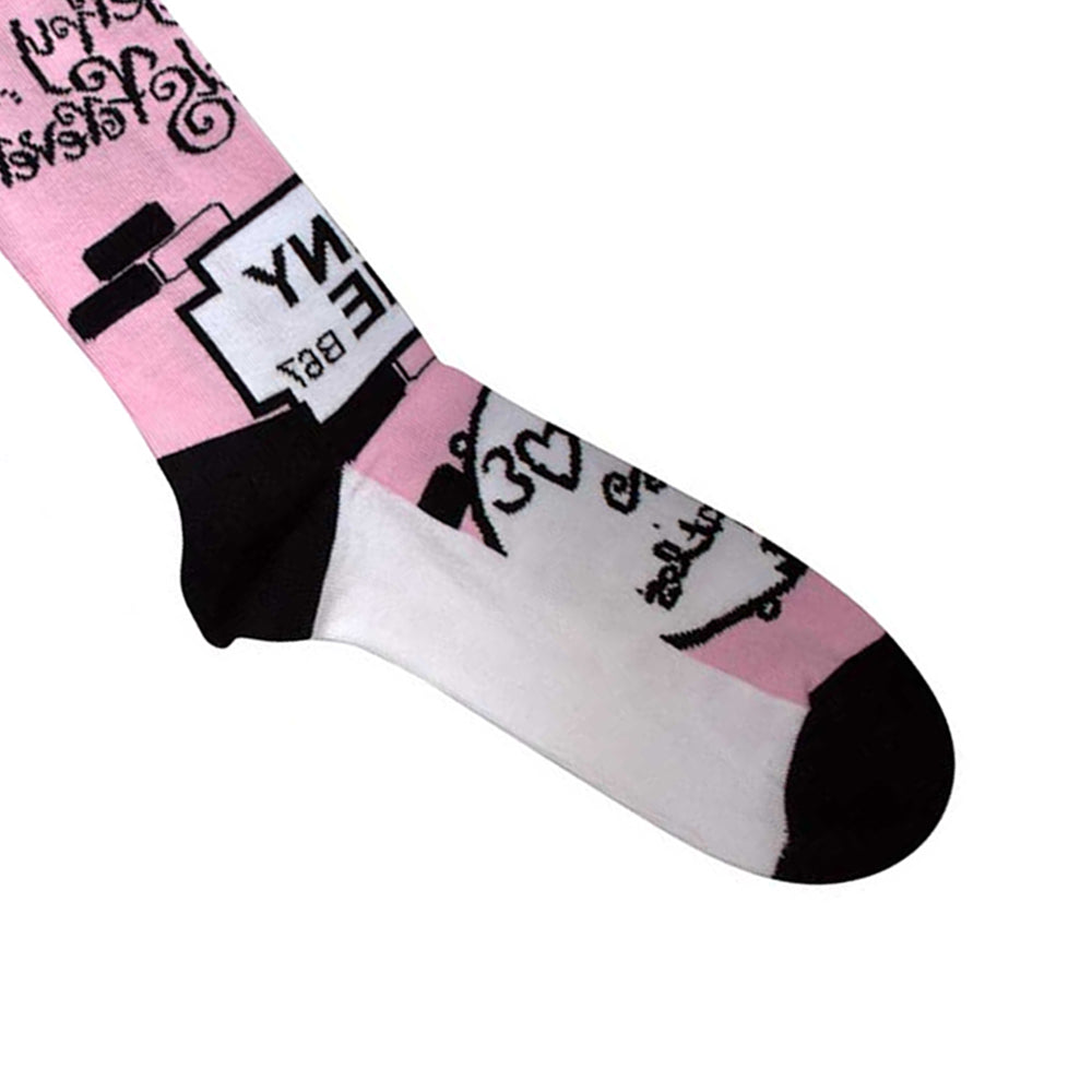 Pink - Side - The Beatles Unisex Adult Strawberry Fields-Penny Lane Socks