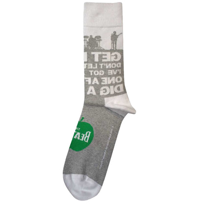 Grey - Back - The Beatles Unisex Adult Rooftop Silhouettes & Apple Socks