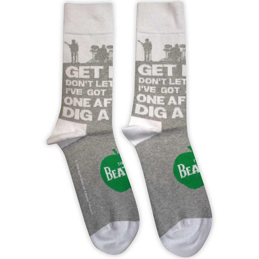 Grey - Front - The Beatles Unisex Adult Rooftop Silhouettes & Apple Socks