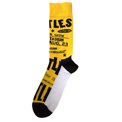 Yellow - Back - The Beatles Unisex Adult USA Socks