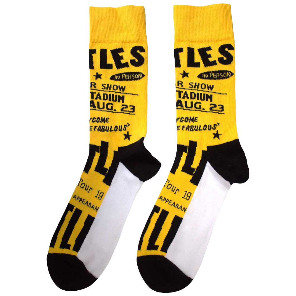 Yellow - Side - The Beatles Unisex Adult USA Socks