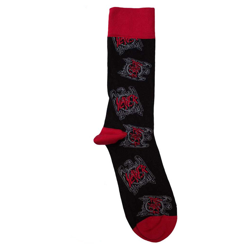 Black-Red - Back - Slayer Unisex Adult Eagle Crest Socks