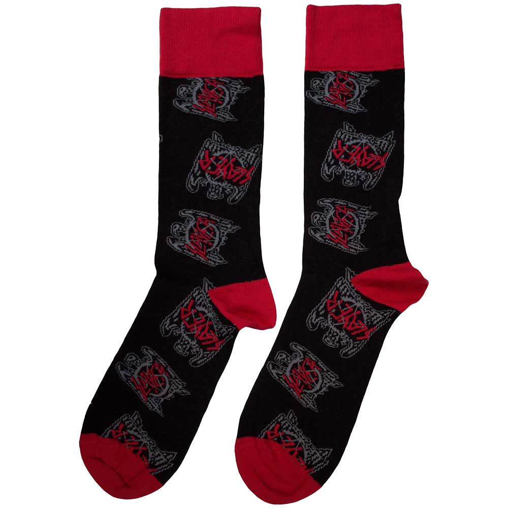 Black-Red - Side - Slayer Unisex Adult Eagle Crest Socks