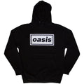 Black - Front - Oasis Unisex Adult Decca Logo Pull Over Hoodie