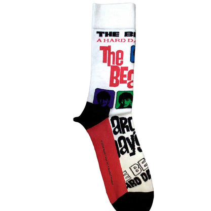 White-Black-Red - Back - The Beatles Unisex Adult A Hard Day´s Night Colours Socks