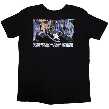 Black - Back - Pop Smoke Unisex Adult Stars Infill T-Shirt