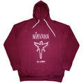 Maroon Red - Front - Nirvana Unisex Adult In Utero Outline Pull Over Hoodie