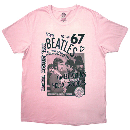 Pink - Front - The Beatles Unisex Adult 1967 T-Shirt