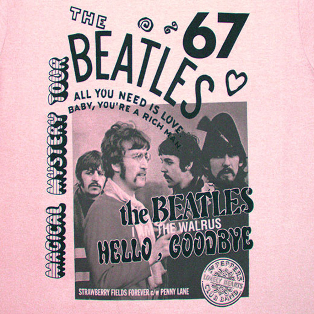 Pink - Back - The Beatles Unisex Adult 1967 T-Shirt