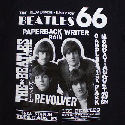 Black - Back - The Beatles Unisex Adult 1966 T-Shirt