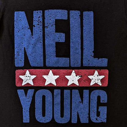 Black - Back - Neil Young Unisex Adult Star Logo T-Shirt