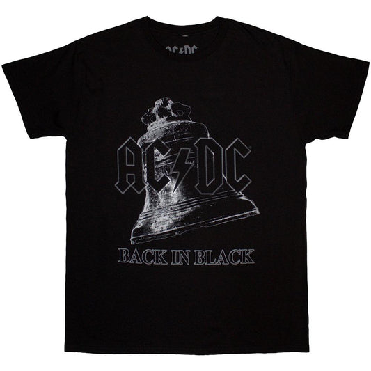 Black - Front - AC-DC Unisex Adult Back In Black Bell T-Shirt