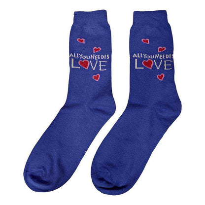 Blue - Back - The Beatles Unisex Adult All You Need Is Love Socks