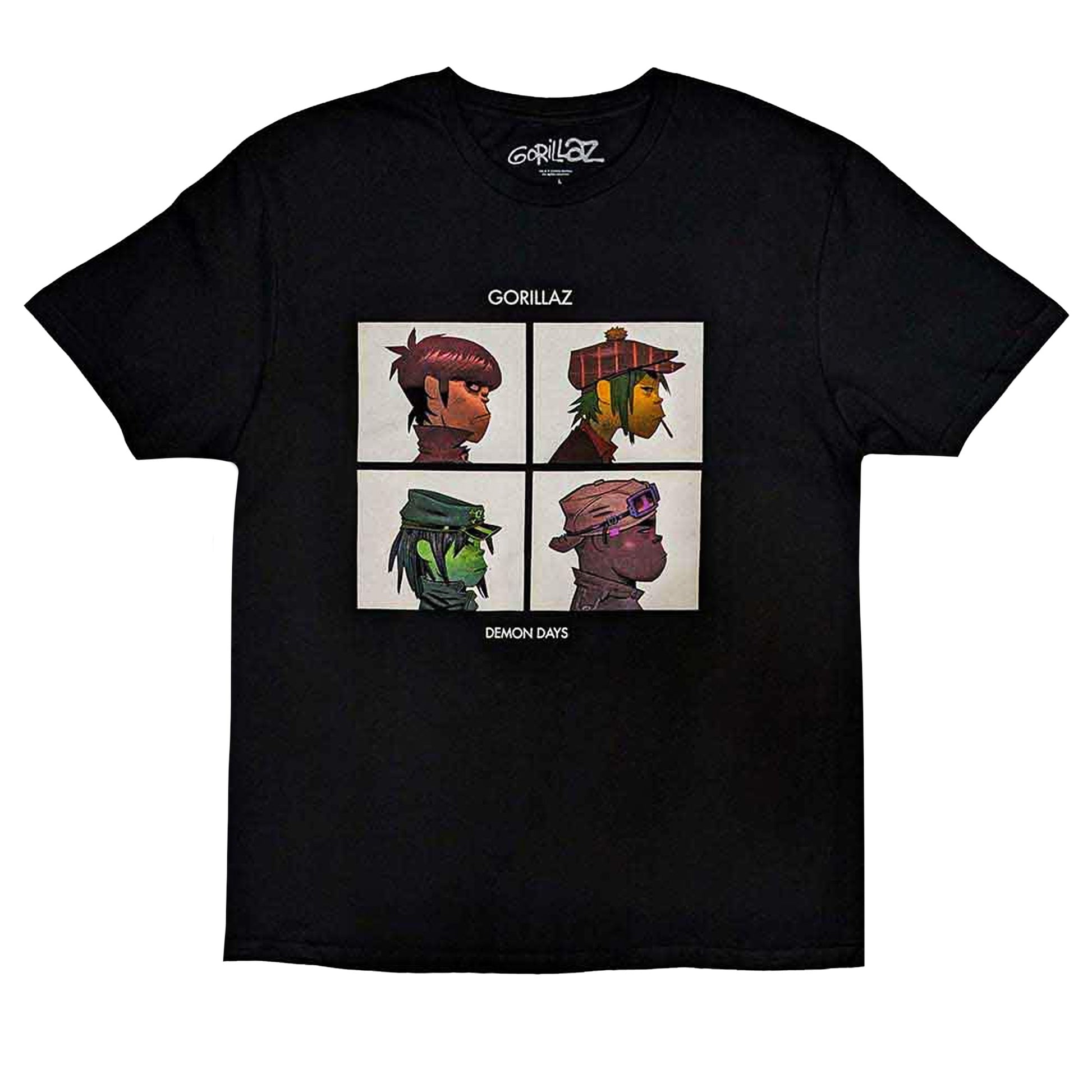 Black - Front - Gorillaz Childrens-Kids Demon Days T-Shirt