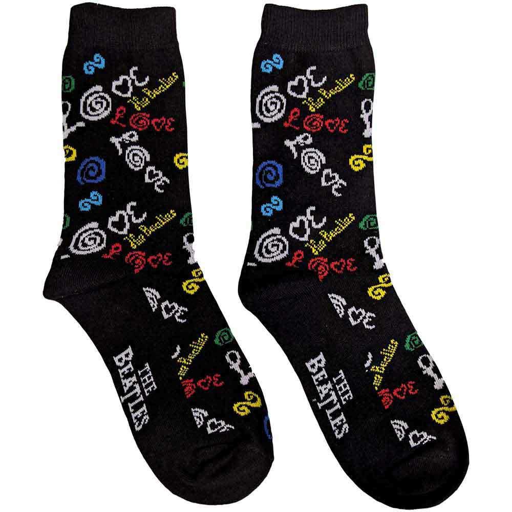 Dark Blue - Front - The Beatles Unisex Adult Love Socks