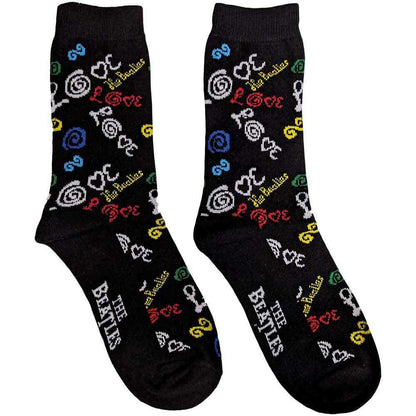 Dark Blue - Front - The Beatles Unisex Adult Love Socks