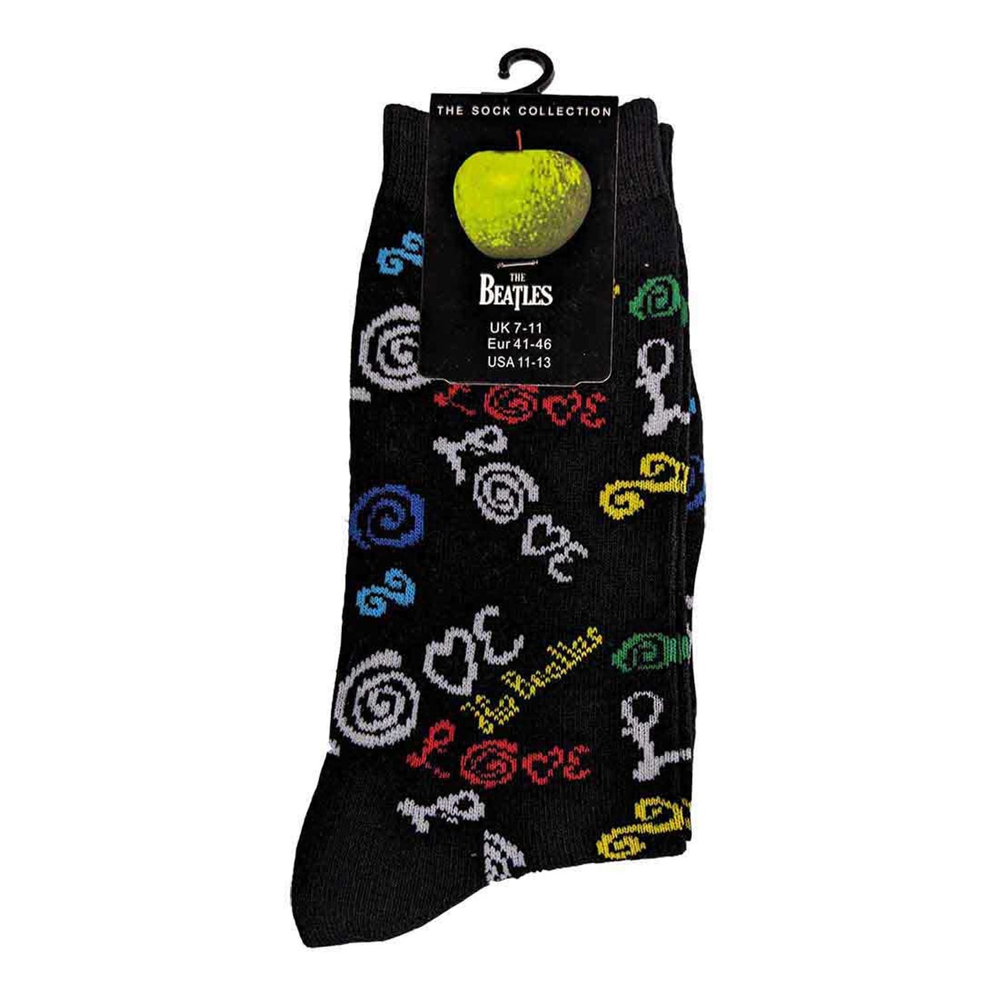 Dark Blue - Side - The Beatles Unisex Adult Love Socks