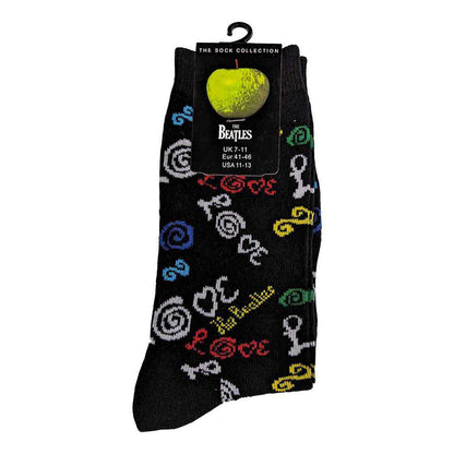 Dark Blue - Side - The Beatles Unisex Adult Love Socks
