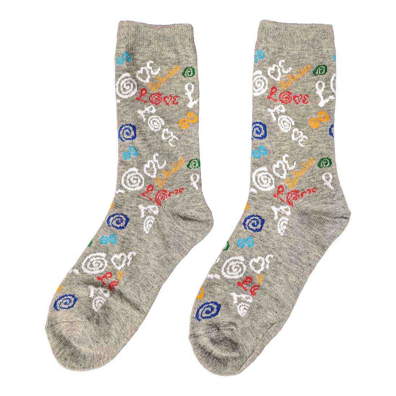 Grey - Back - The Beatles Unisex Adult Love Socks